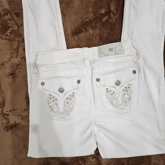Miss Me White Skinny Jeans with Embellished Details - Picture 2 of 5